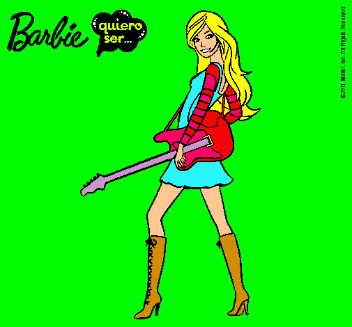Dibujo Barbie la rockera pintado por Briisita