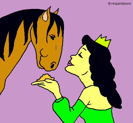 Dibujo Princesa y caballo pintado por patrigm