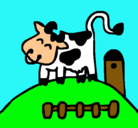 Dibujo Vaca feliz pintado por vaca