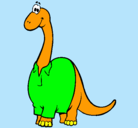 Dibujo Diplodocus con camisa pintado por bich