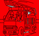 Dibujo Coche de Bomberos pintado por maty