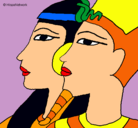 Dibujo Ramsés y Nefertiti pintado por Helen-Diaz