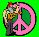 Dibujo Músico hippy pintado por zeleste