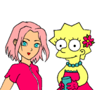 Dibujo Sakura y Lisa pintado por lisaaaaaaaaa