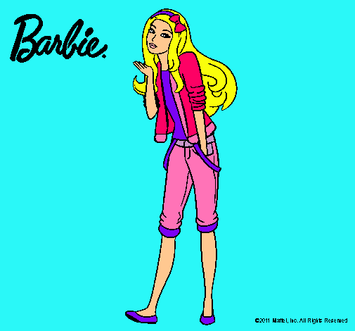 Dibujo Barbie con look casual pintado por esrefy