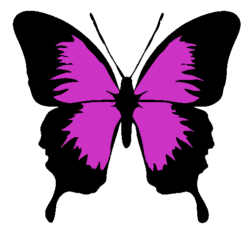Dibujo Mariposa con alas negras pintado por lulit