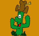 Dibujo Cactus con sombrero pintado por jkuiuuki