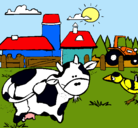 Dibujo Vaca en la granja pintado por sebasmar