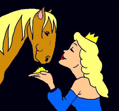 Dibujo Princesa y caballo pintado por kmy-maura