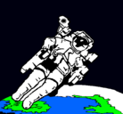 Dibujo Astronauta en el espacio pintado por moisesD