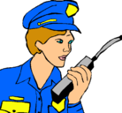 Dibujo Policía con el walkie pintado por jkhjkkgfdugi