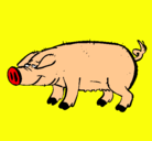 Dibujo Cerdo con pezuñas negras pintado por juanito2