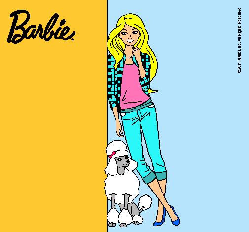 Barbie con cazadora de cuadros