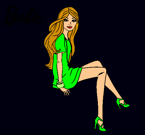 Dibujo Barbie sentada pintado por  Periitha
