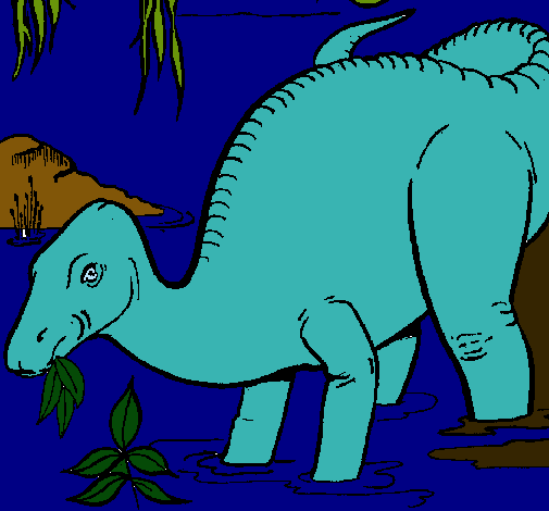 Dibujo Dinosaurio comiendo pintado por dragon2012