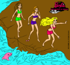 Dibujo Barbie y sus amigas en la playa pintado por eilynsita1