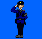 Dibujo Policía saludando pintado por CNP938393