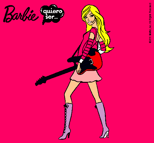 Dibujo Barbie la rockera pintado por camilaoriana