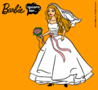 Dibujo Barbie vestida de novia pintado por scooby