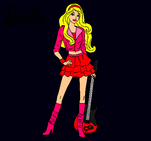 Dibujo Barbie rockera pintado por 37124