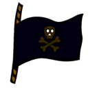 Dibujo Bandera pirata pintado por josngel