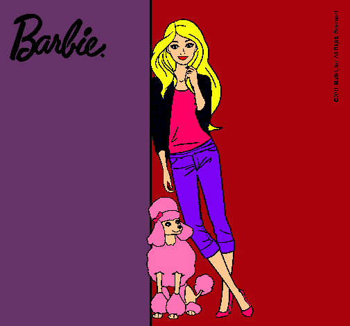 Barbie con cazadora de cuadros