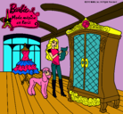 Dibujo Barbie delante del armario pintado por eilynsita1