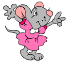 Dibujo Rata con vestido pintado por hestrella