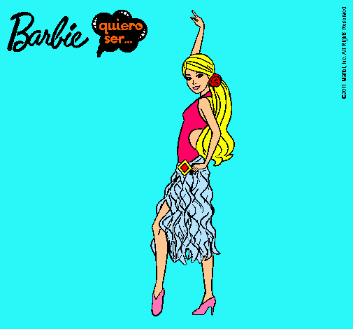 Dibujo Barbie flamenca pintado por  superguap
