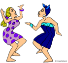 Dibujo Mujeres bailando pintado por diananana