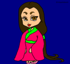 Dibujo Princesa con kimono pintado por karlisssssss