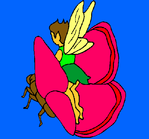 Dibujo Duende y mariposa pintado por mariluna