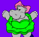 Dibujo Hipopótama con lazo pintado por maijo1