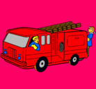 Dibujo Bomberos en el camión pintado por fabio07