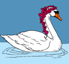 Dibujo Cisne con flores pintado por vickita