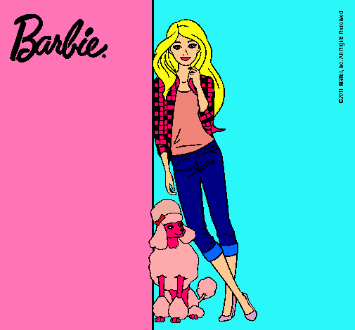 Dibujo Barbie con cazadora de cuadros pintado por  superguap