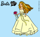Dibujo Barbie vestida de novia pintado por Bego