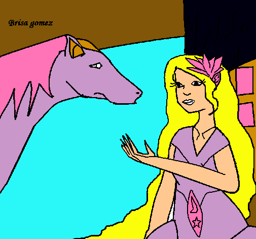 Dibujo Princesa y caballo pintado por Vannessa