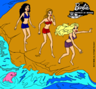 Dibujo Barbie y sus amigas en la playa pintado por CHUSMI