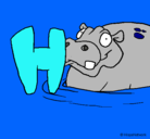 Dibujo Hipopótamo pintado por fabulos
