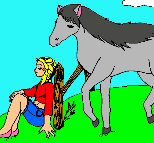 Chica y caballo