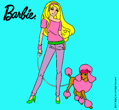 Dibujo Barbie con look moderno pintado por esrefy