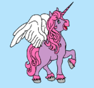Dibujo Unicornio con alas pintado por lolaisa