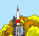 Dibujo Lanzamiento cohete pintado por juankp7