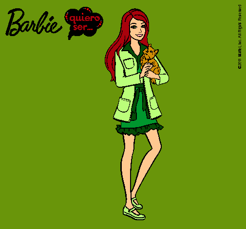 Barbie con un gatito