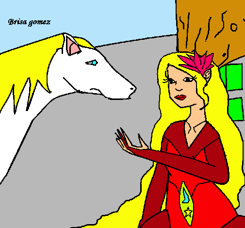 Dibujo Princesa y caballo pintado por andreabarragan