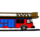 Dibujo Camión de bomberos con escalera pintado por DDDD