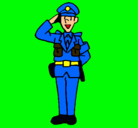 Dibujo Policía saludando pintado por enrique2001