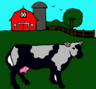 Dibujo Vaca pasturando pintado por yonathan