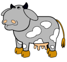 Dibujo Vaca pensativa pintado por manchitas